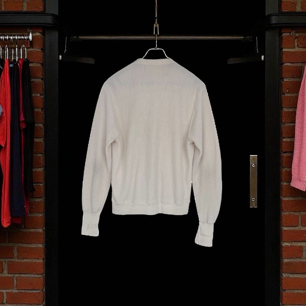 The Fox Collection Vintage Men’s Cream Cardigan Sweater Size L - Picture 6 of 6